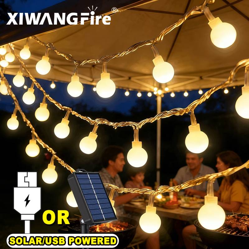 Outdoor Lighting Globes - Guirnalda de Luces Solares/USB/a Pilas de
