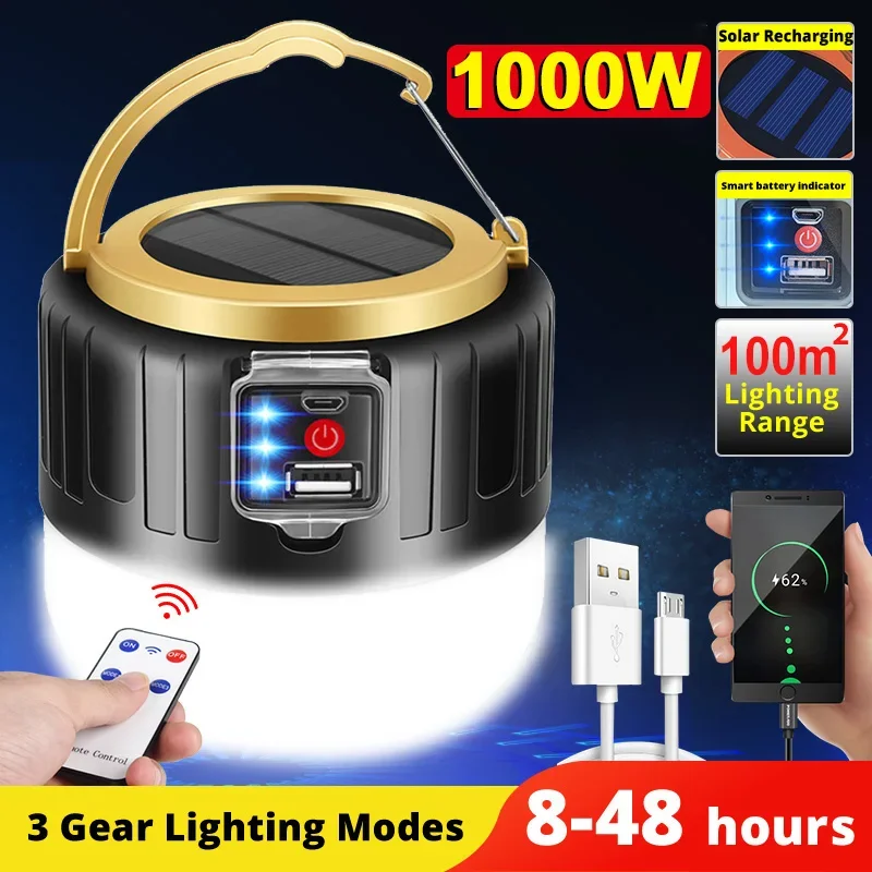 Outdoor Lighting Usa - Luz LED Solar para acampar, Banco