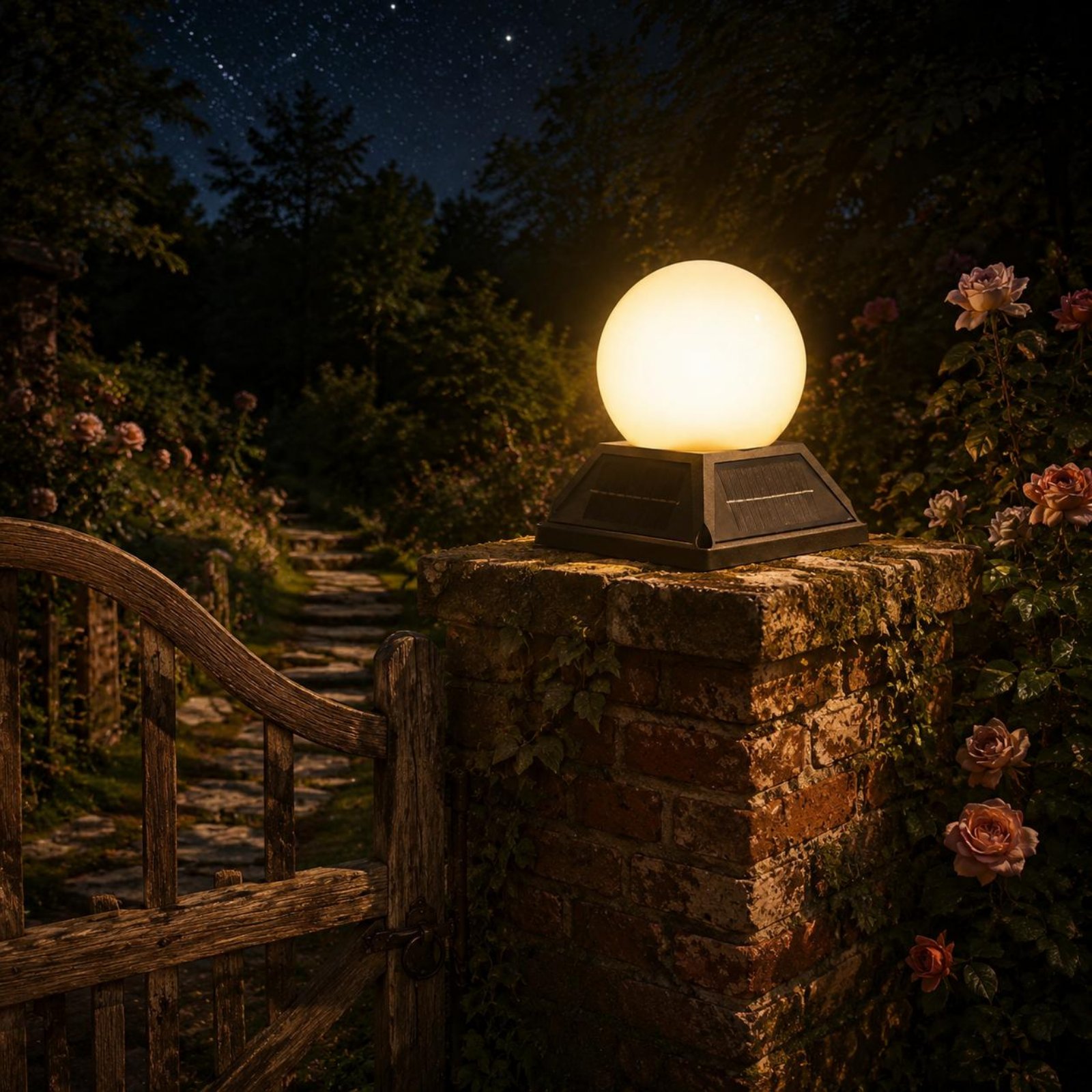 Outdoor Lighting Globes - Lámpara Solar para Poste con Control