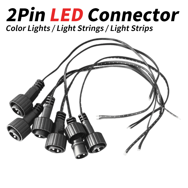 Outdoor Lighting Extension Cord - Conector LED de 2 Pines con