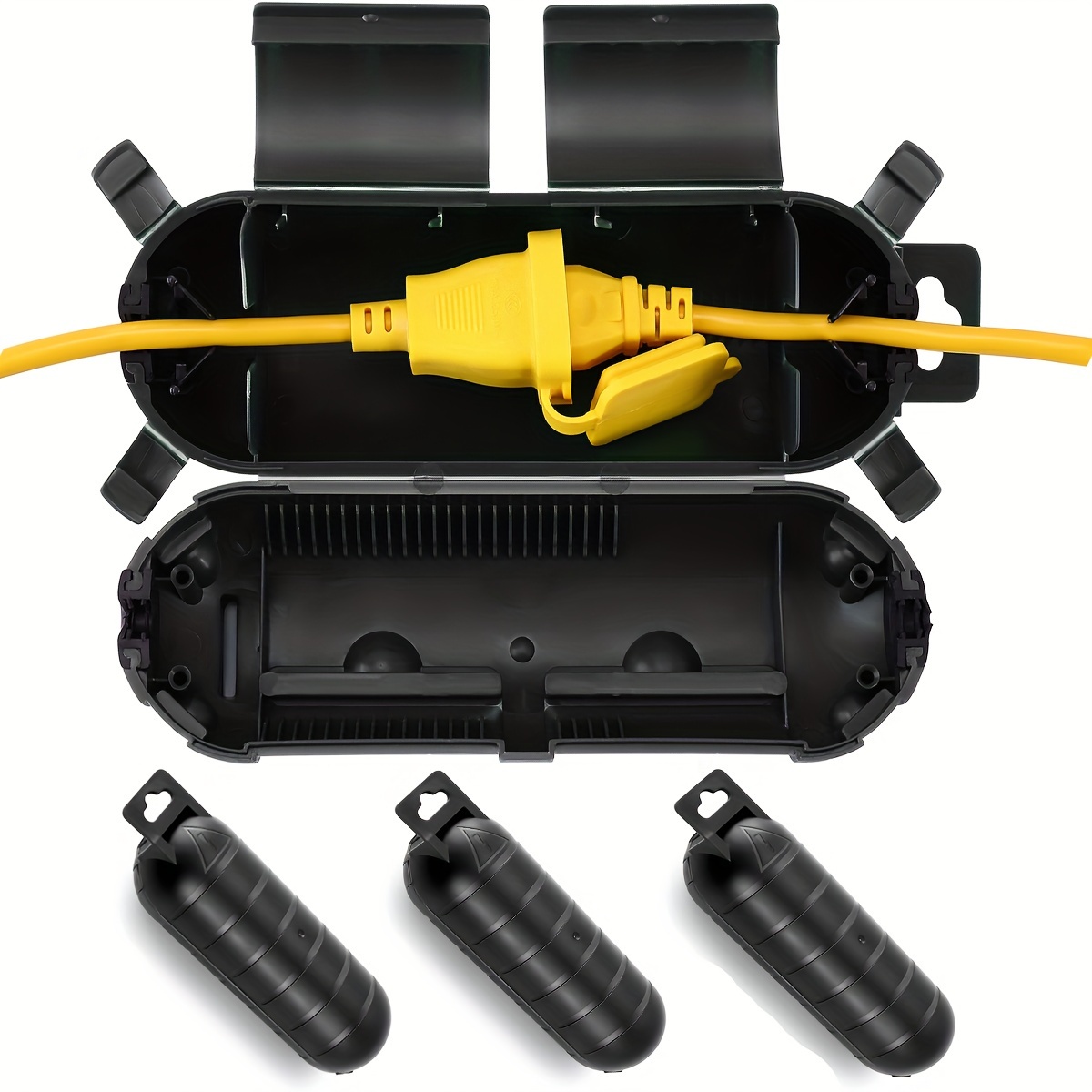 Outdoor Lighting Extension Cord - Cubierta de cable de extensión negra