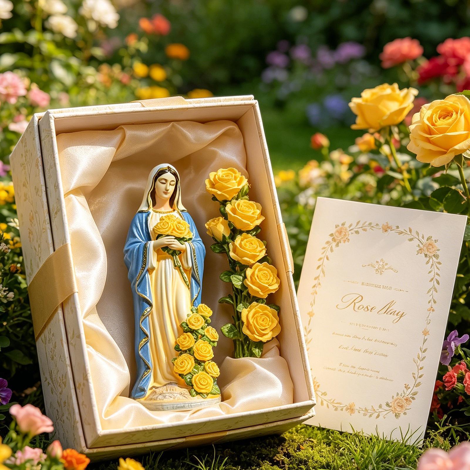 Estatua solar de la Virgen Mar - Outdoor Lighting House reseña y precio