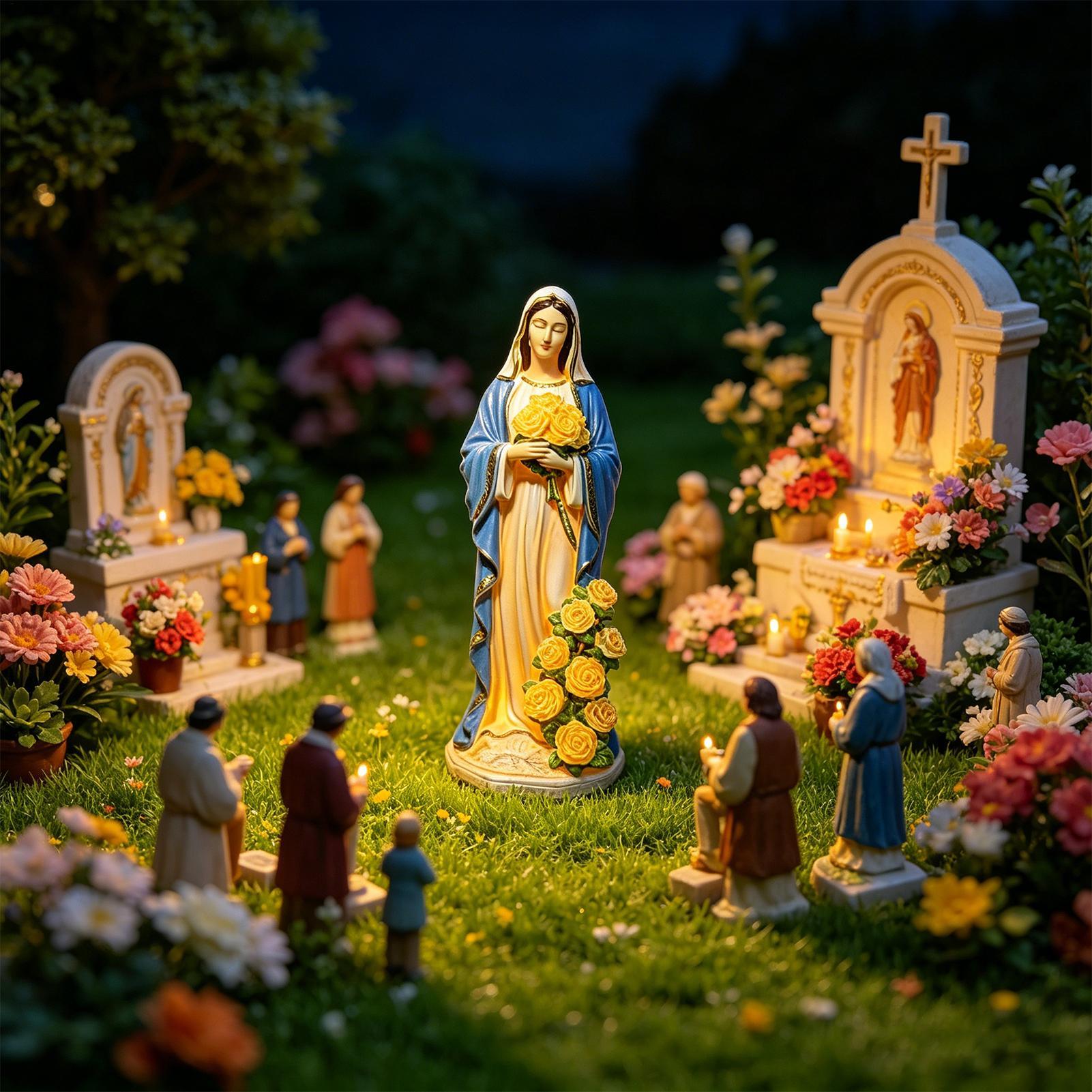 Estatua solar de la Virgen Mar - Outdoor Lighting House reseña y precio
